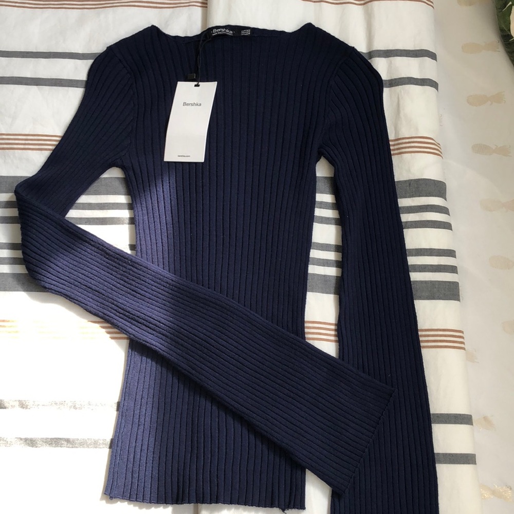 Bershka long sleeve robbed top